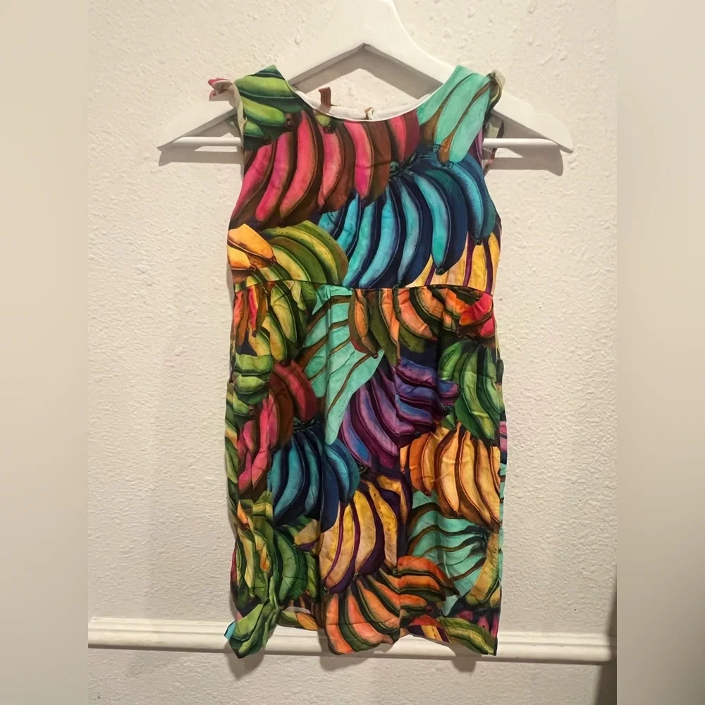 Colorful Banana Print Kids Dress